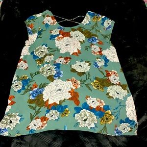 Green and flower shirt